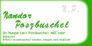 nandor poszbuschel business card